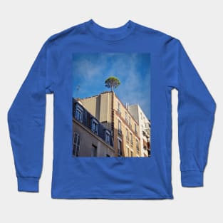 Pine tree on the top of a building Long Sleeve T-Shirt